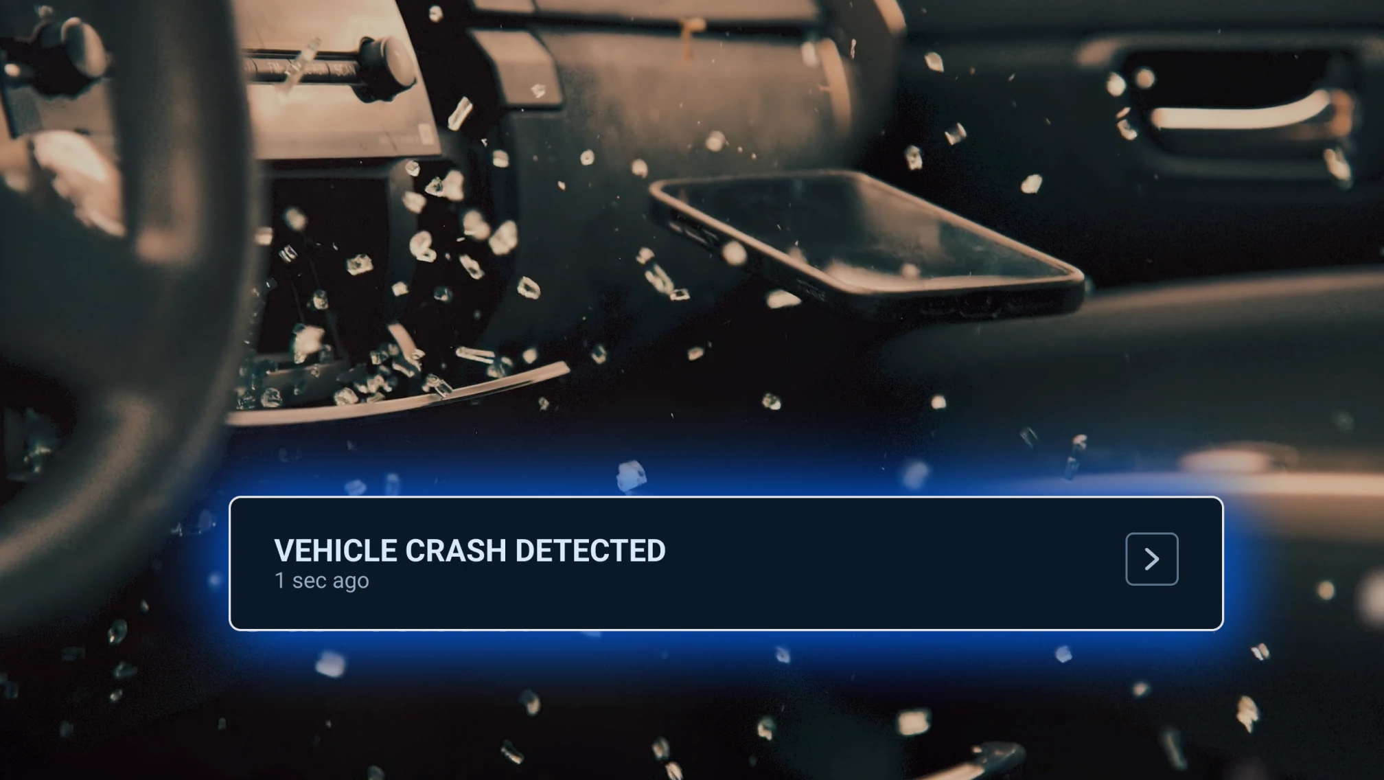 Crash detected alert in RapidSOS UNITE