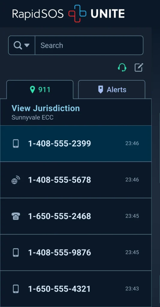 RapidSOS UNITE call queue
