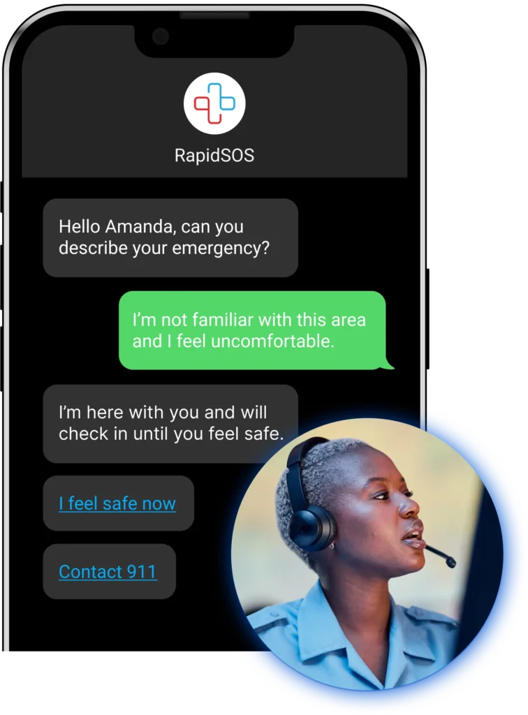 Worker Safety - Texting with RapidSOS Safety Agent