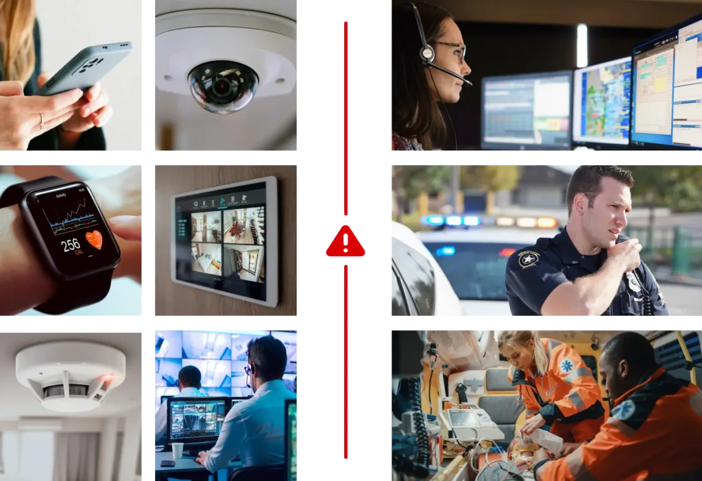 The enterprise problem - disconnected data silos. Data from smart devices and tech are not getting to first responders when an emergency occurs.